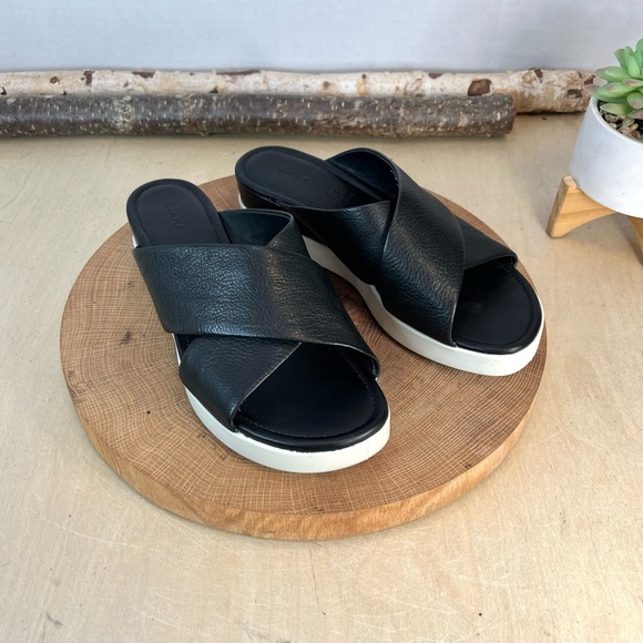 Ecco Touch Plateau Sandals in Black Leather Size  37 - Picture 6 of 16